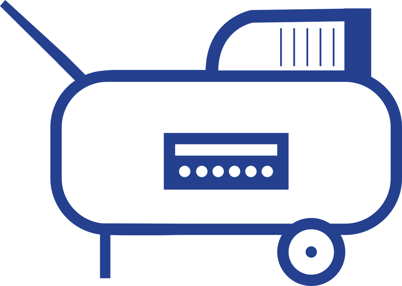 das Symbol eines Druckluft-Kompressors